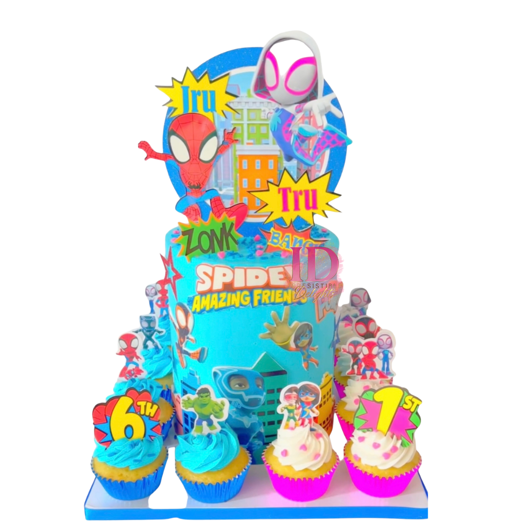 Spiderman and friends cake