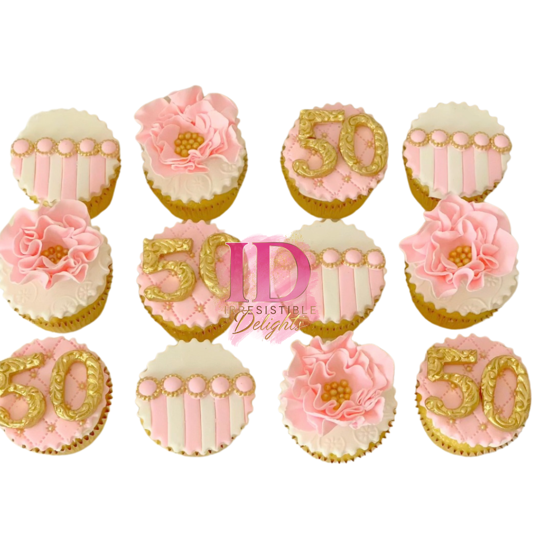 Pink and white cupcakes