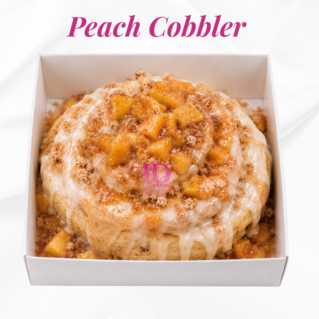 Peach Cobbler Cinnamon Bun